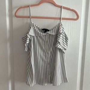 Banana Republic Off the shoulder Black and White striped Blouse/Tank